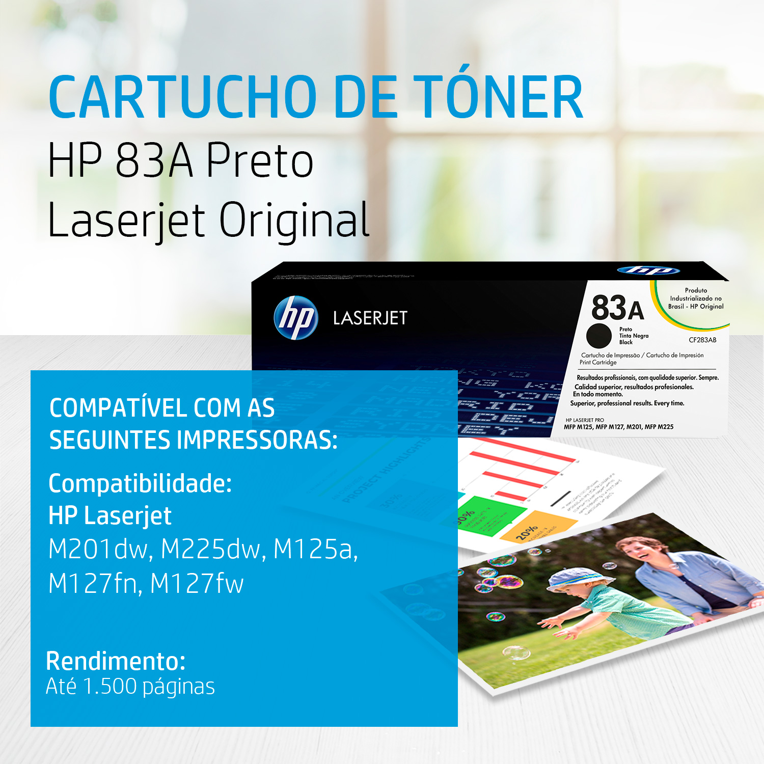 HP 83A - Negro - original - LaserJet - cartucho de tóner (CF283A) - para LaserJet Pro M201, M202, MFP M125, MFP M127, MFP M225