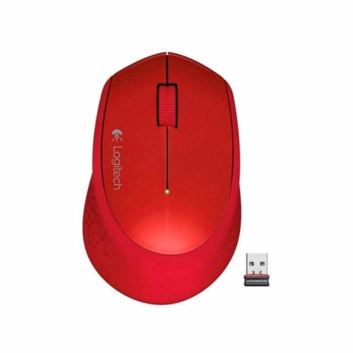 Logitech M280 - Ratón - diestro - óptico - 3 botones - inalámbrico - 2.4 GHz - receptor inalámbrico USB - rojo