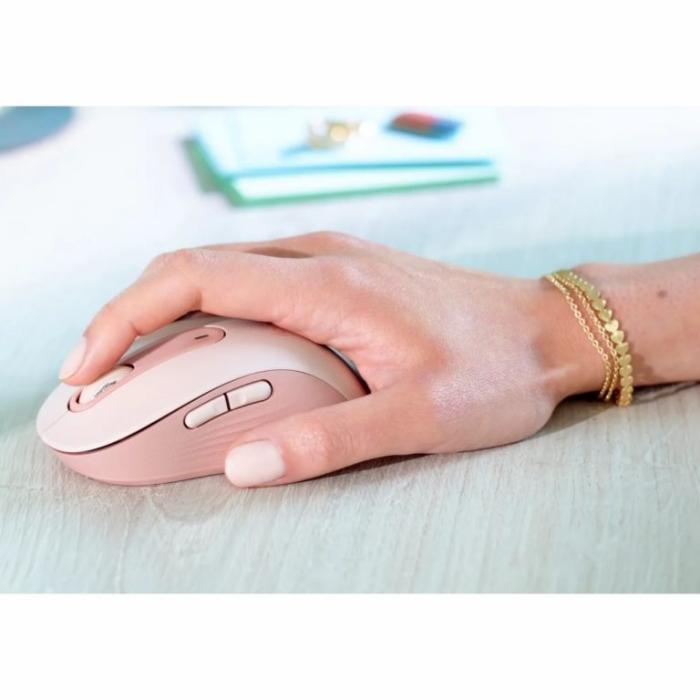 Logitech Signature M650 - Ratón - manos pequeñas - diestro y zurdo - inalámbrico - 2.4 GHz, Bluetooth - receptor de USB Logitech Logi Bolt - rosa