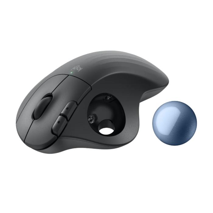 Logitech Ergo M575S Series - Mouse - Graphite+Blue Ball Bt