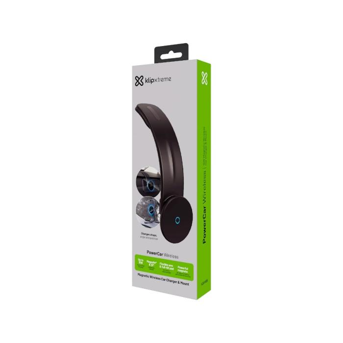 Klip Xtreme - Car wireless charging holder - 15 Watt - 24 pin USB-C - Cellular phone - Wireless - Para Smartphones - Automatic