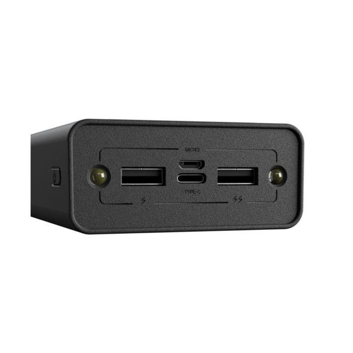 Xtech XPB-200 - Solar Power Bank - 24 pin USB-C / 4 pin USB Type A / 5 pin Micro-USB Type A - 24 pin USB-C / 4 pin USB Type A / 5 pin Micro-USB Type A - Lithium ion polymer - Para Universal - built-in charg cables20,000mAh