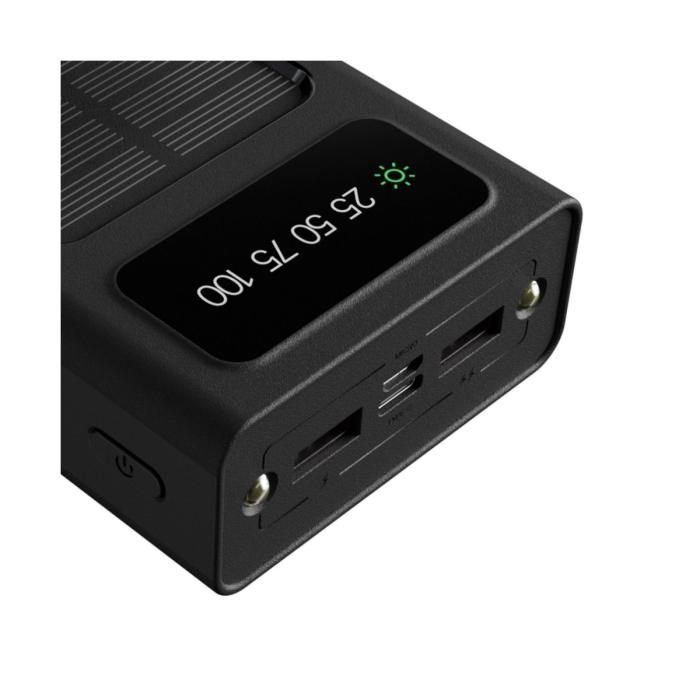 Xtech XPB-200 - Solar Power Bank - 24 pin USB-C / 4 pin USB Type A / 5 pin Micro-USB Type A - 24 pin USB-C / 4 pin USB Type A / 5 pin Micro-USB Type A - Lithium ion polymer - Para Universal - built-in charg cables20,000mAh