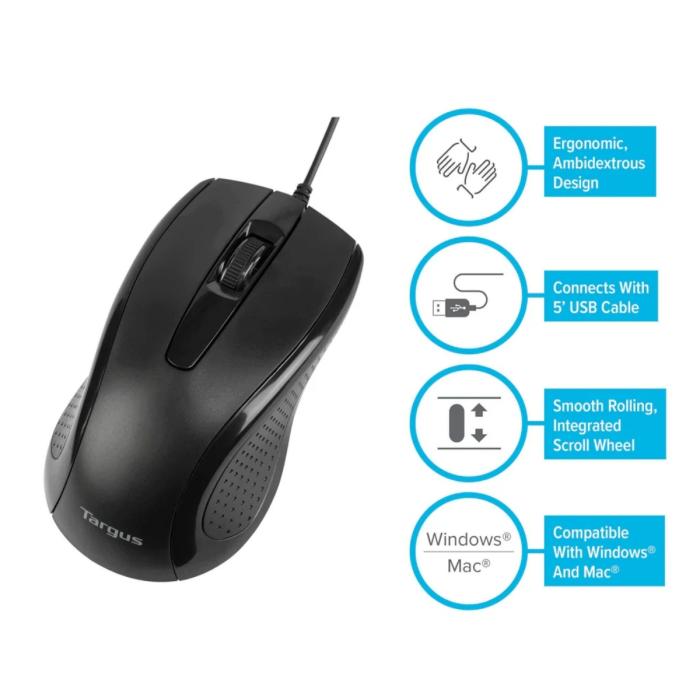 TARGUS MOUSE USB OPTICAL 3 BUTTON