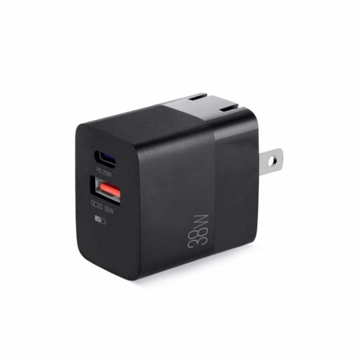 VOLTA P4 38W PRO PD TYPE-C + USB CON CARGADOR DE PARED CON ENCHUFE PLEGABLE
