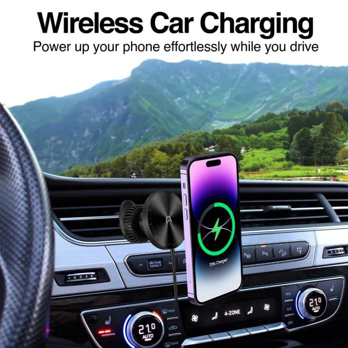 ARGOM MAGNETIC M4 - CARGADOR INALAMBRICO DE 15W PARA CARRO