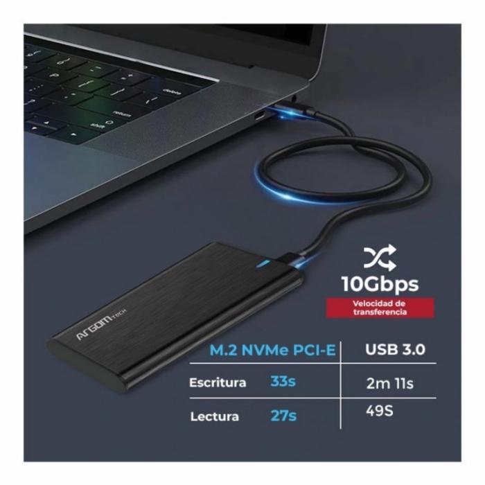 Caja para SSD M.2 NVME PCI-E con TYPE-C