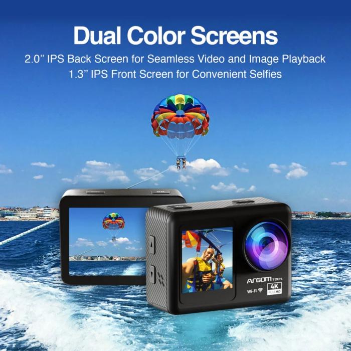 CÁMARA DE ACCIÓN EPIC 85 4K ULTRA HD CON CONTROL REMOTO Y PANTALLAS DUALES