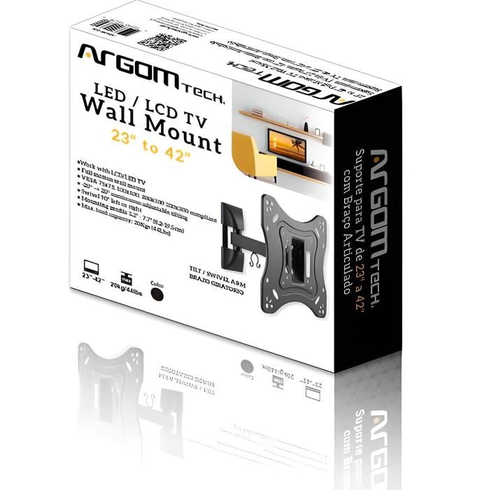 SOPORTE ARGOM PARA TV 23" A 43" CON BRAZO INCLINABLE/GIRA