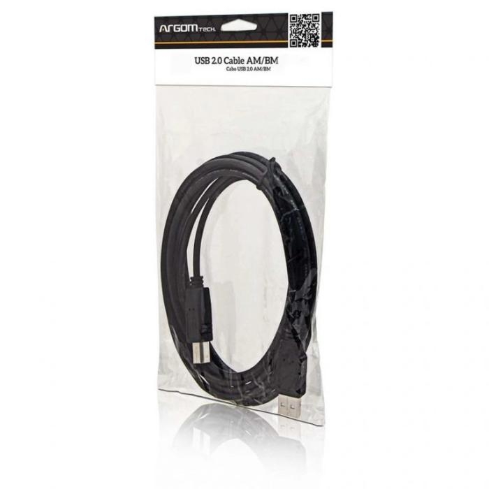 Cable Impresora USB 2.0 AM/BM -  3 metros / 10pies