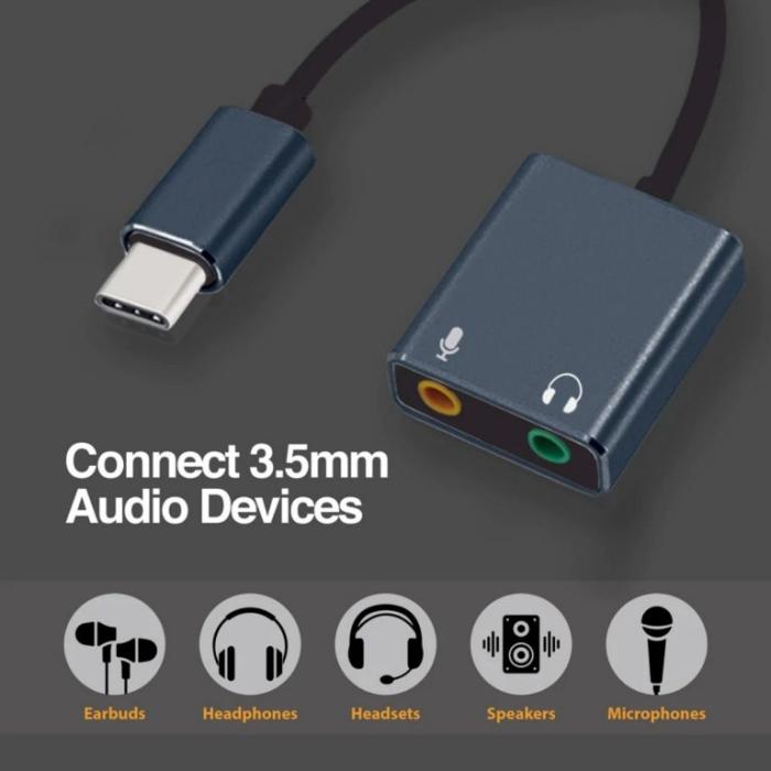Cable adaptador USB tipo C, salida de estero