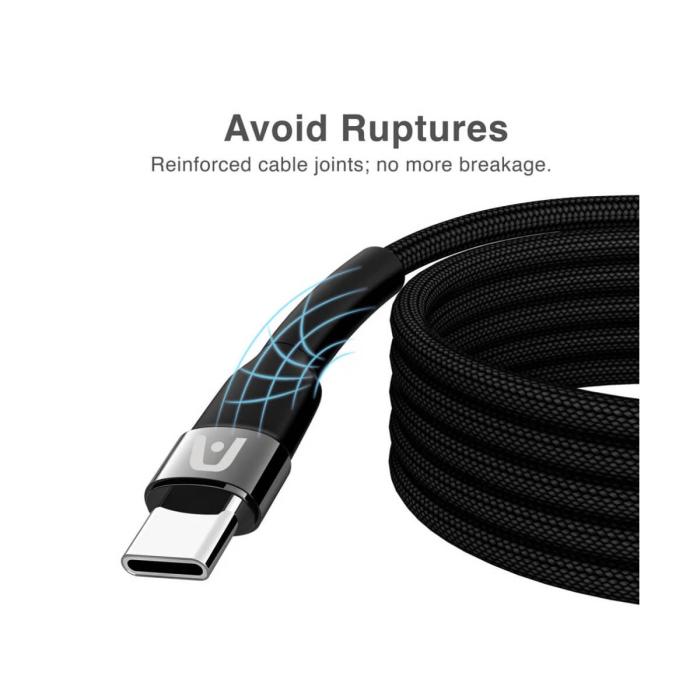 CABLE ARGOM DE CARGA ULTRARRÁPIDA DURASPEED TIPO C A C DE 240W 1.8M/6FT NEGRO