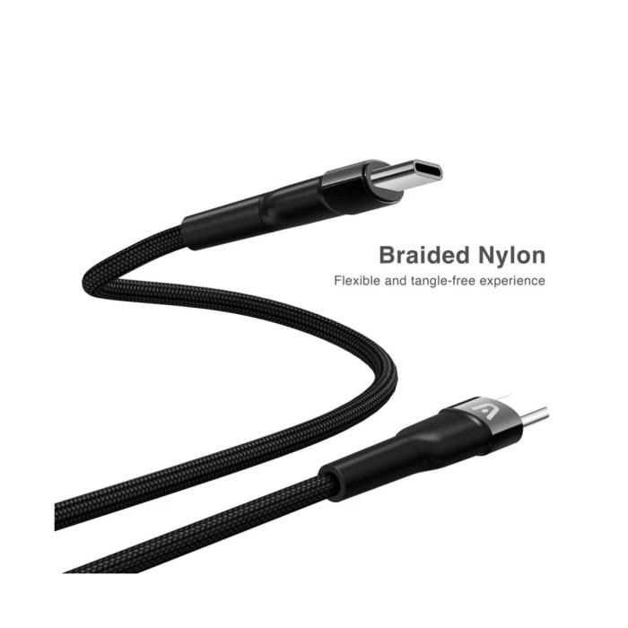 CABLE ARGOM DE CARGA ULTRARRÁPIDA DURASPEED TIPO C A C DE 240W 1.8M/6FT NEGRO