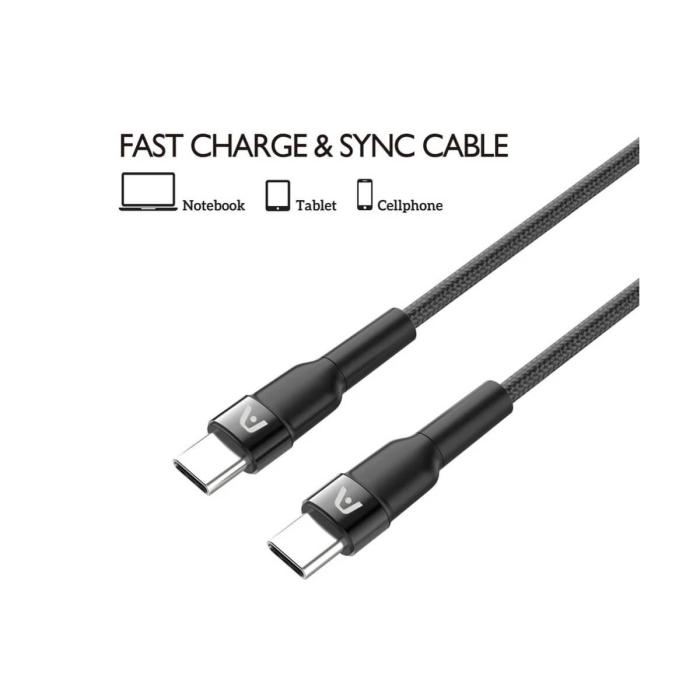 CABLE ARGOM DE CARGA ULTRARRÁPIDA DURASPEED TIPO C A C DE 240W 1.8M/6FT NEGRO