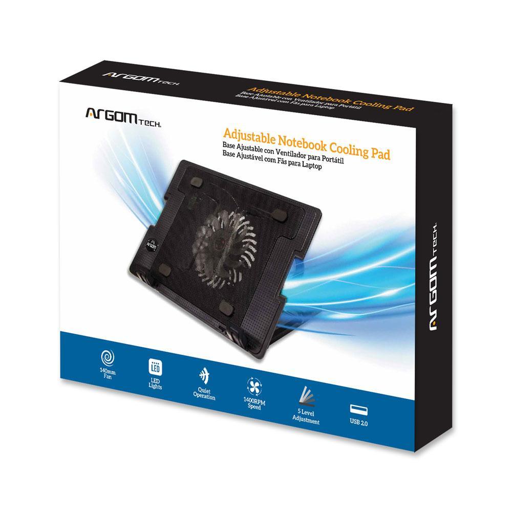 Base Ajustable para Portátil con 1 Ventilador LED