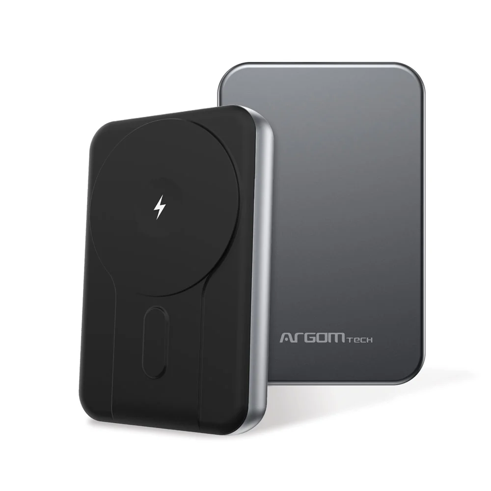 POWER BANK ARGOM MS10 MAGNETIC 10,000MAH ALUMINUM SILVER / CARGA INALÁMBRICA RÁPIDA DE 15W