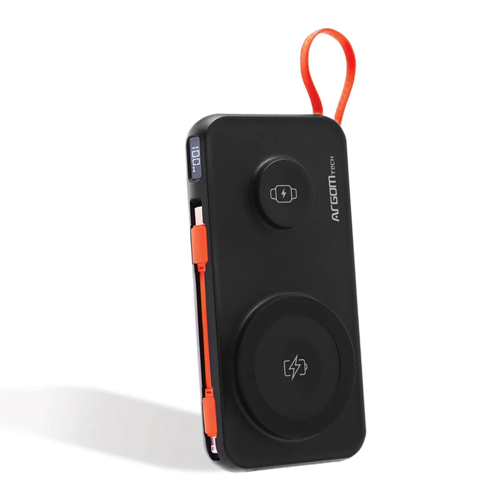 ARGOM MAGNETIC S10 - POWER BANK INALAMBRICA MAGNETICA 4 EN 1 DE 10,000 MHA