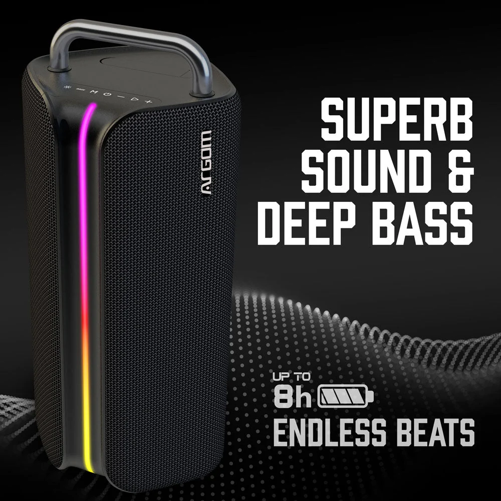 BOCINA ARGOM AMBIENCE 66 NEGRO - BT, 220W RMS, LUCES RGB, FUNCION TWS