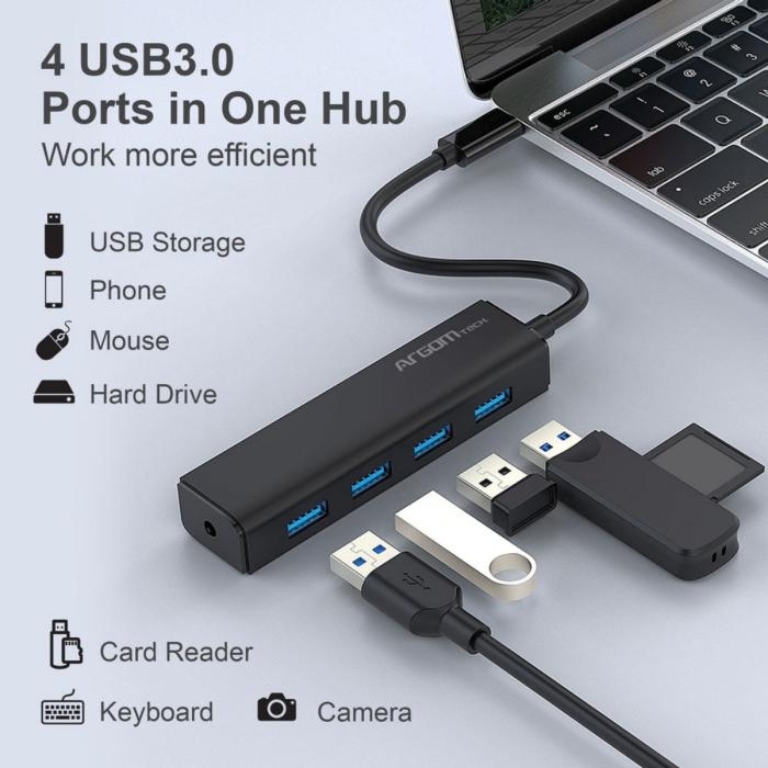 HUB, ONE AXESS 4 PUERTOS TIPO C 3.0