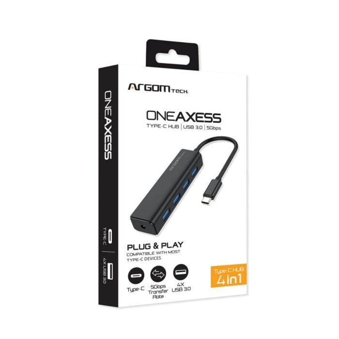 HUB, ONE AXESS 4 PUERTOS TIPO C 3.0