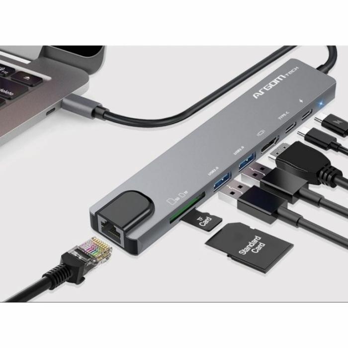 ADAPTADOR-DOCKING, TIPO C, 8 EN 1 DE AXESS CON TRANSFERENCIA DE PD DE 100 W