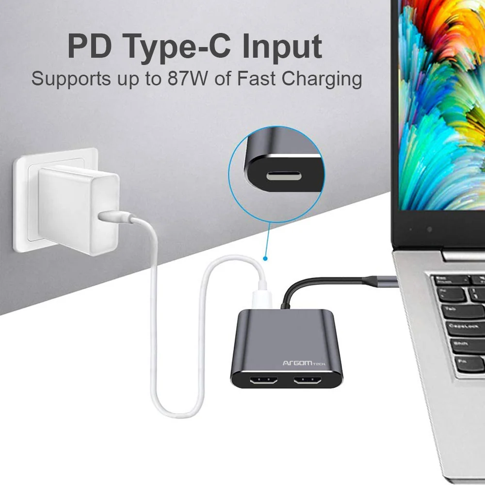 ADAPTADOR HDMI DUAL ONE AXESS 4 EN 1 CON USB 3.0 Y PASO PD DE 87 W