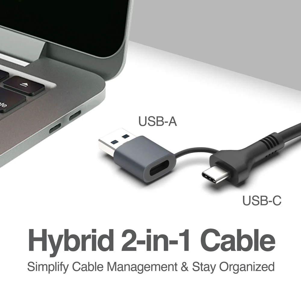 HUB USB A+C CON 4 PUERTOS USB 3.0 INTERRUPTOR ON/OFF 5GBPS CON CABLE DE 0.5MTS