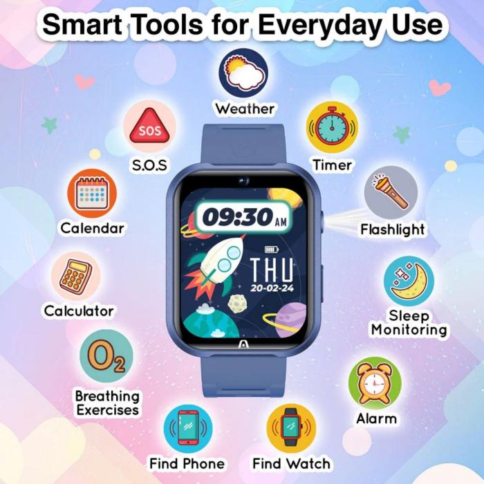 SKEIWATCH ARGOM K10 KIDS ROSADO - PANTALLA TFT 1.52", CÁMARA HD, JUEGOS, IP67