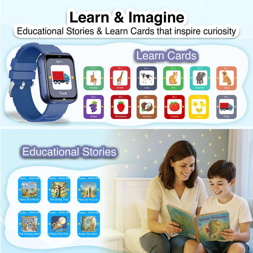 SKEIWATCH ARGOM K10 KIDS AZUL - PANTALLA TFT 1.52", CÁMARA HD, JUEGOS, IP67