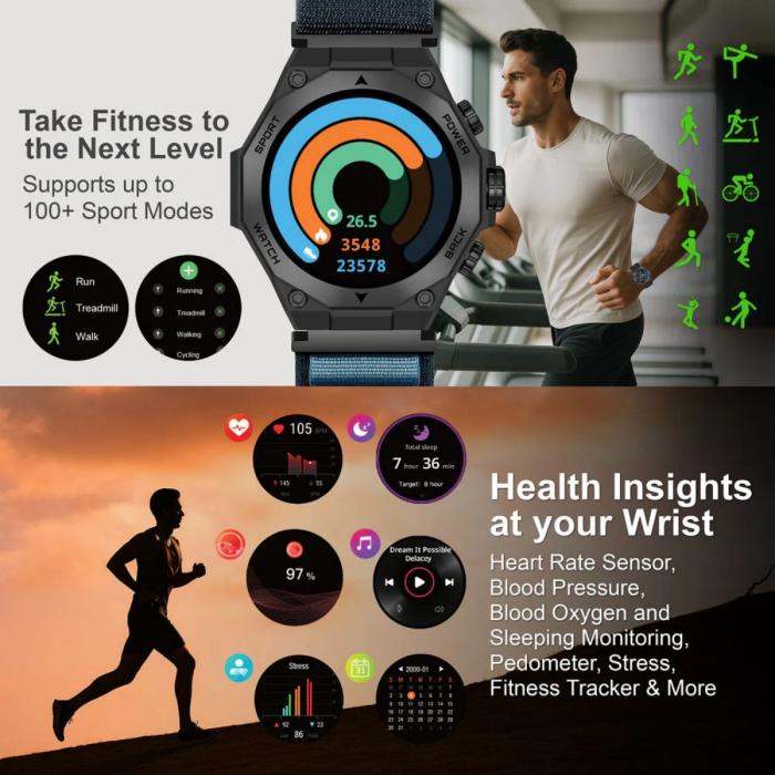 SKEIWATCH ARGOM C71 NEGRO - PANTALLA AMOLED 1.43", 2 CORREAS, IP68