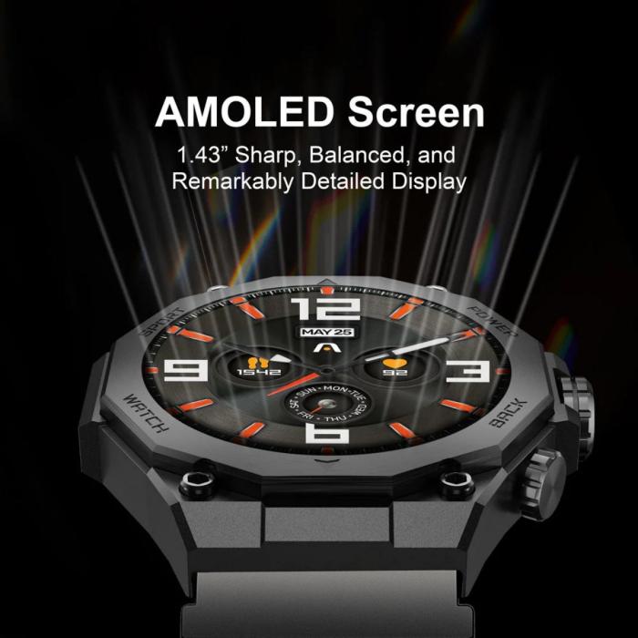 SKEIWATCH ARGOM C71 NEGRO - PANTALLA AMOLED 1.43", 2 CORREAS, IP68