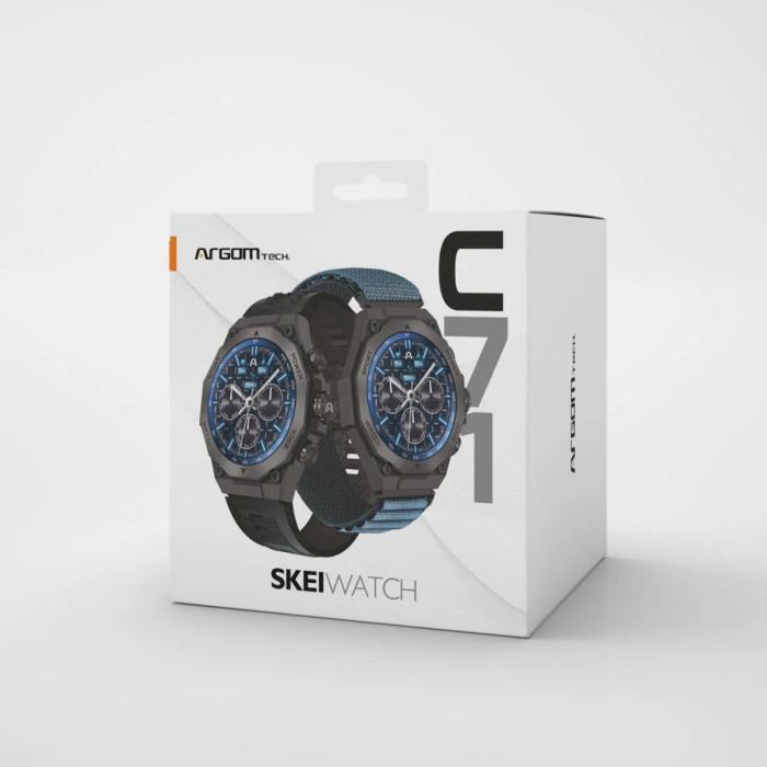 SKEIWATCH ARGOM C71 NEGRO - PANTALLA AMOLED 1.43", 2 CORREAS, IP68