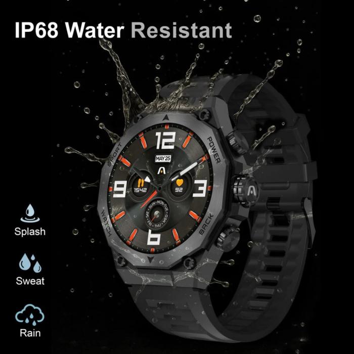 SKEIWATCH ARGOM C71 NEGRO - PANTALLA AMOLED 1.43", 2 CORREAS, IP68