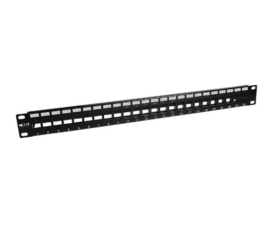 Nexxt - Tablero de conexiones - instalable en bastidor - negro, RAL 9005 - 1U - 19" - 24 puertos