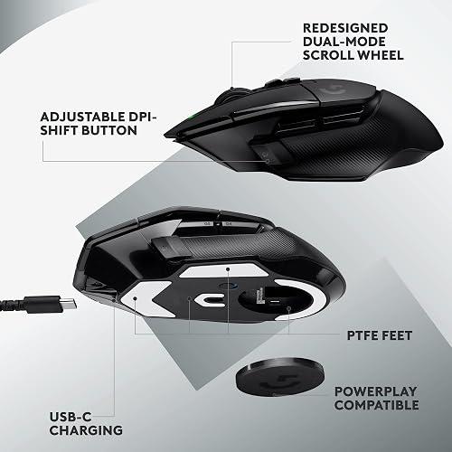 Logitech G G502 X LIGHTSPEED - Ratón - óptico - inalámbrico - 2.4 GHz - receptor USB de Logitech LIGHTSPEED - negro