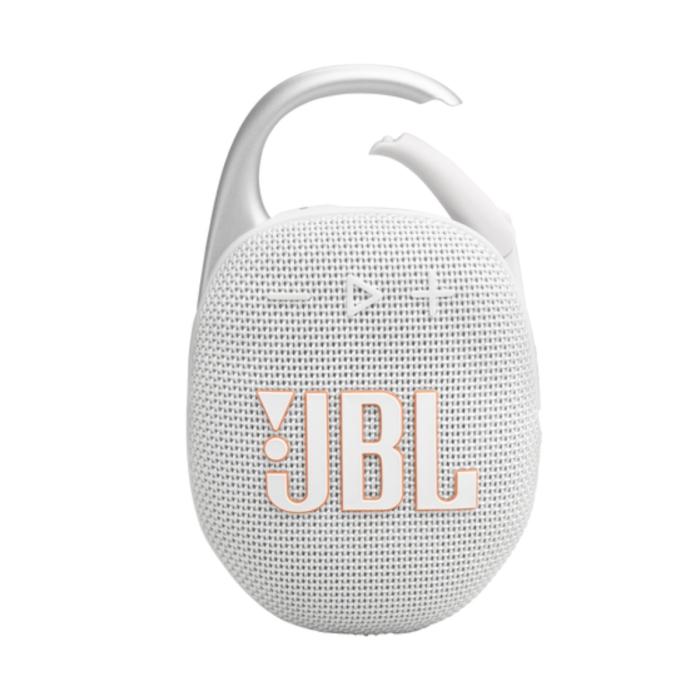 JBL Clip 5 - Altavoz - para uso portátil - inalámbrico - Bluetooth - controlado por aplicación - 7 vatios - blanco