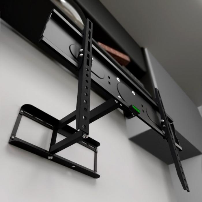 Klip Xtreme KPM-885 - Kit de montaje (placa de contacto, abrazadera de interfaz, brazo articulado doble) para LCD / panel de plasma - acero con pintura electrolítica - negro - tamaño de pantalla: 26"-55" - interfaz de montaje: hasta 600 x 400 mm