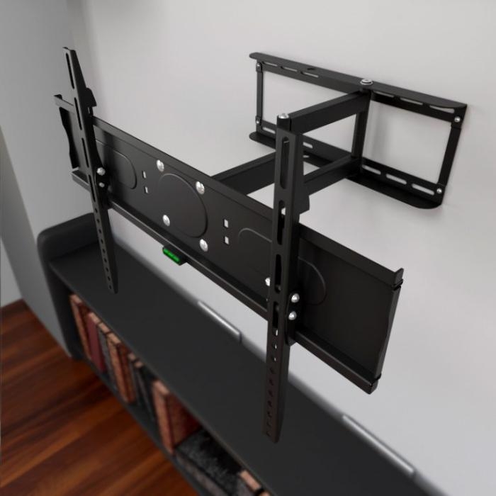 Klip Xtreme KPM-885 - Kit de montaje (placa de contacto, abrazadera de interfaz, brazo articulado doble) para LCD / panel de plasma - acero con pintura electrolítica - negro - tamaño de pantalla: 26"-55" - interfaz de montaje: hasta 600 x 400 mm