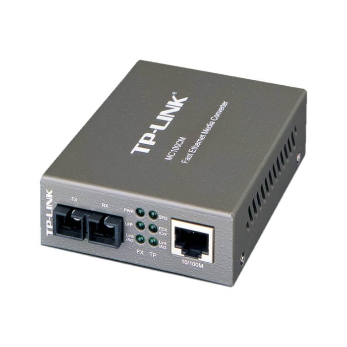 TP-Link MC100CM - Conversor de soportes de fibra - 100Mb LAN - 10Base-T, 100Base-FX, 100Base-TX - RJ-45 / modo múltiple SC - hasta 2 km - 1310 nm