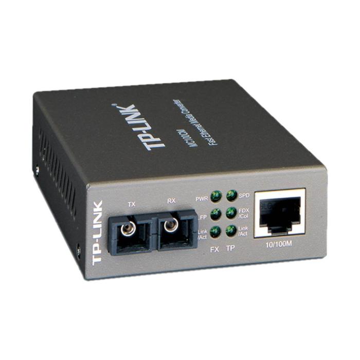 TP-Link MC100CM - Conversor de soportes de fibra - 100Mb LAN - 10Base-T, 100Base-FX, 100Base-TX - RJ-45 / modo múltiple SC - hasta 2 km - 1310 nm