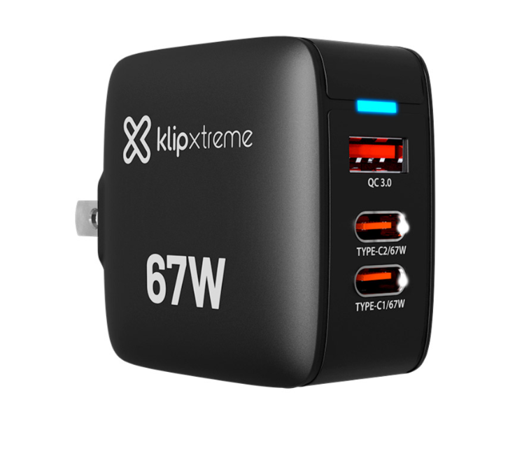 KX Wall Charger 67W KMC-500 2xUSB-C PD3.0 + USB-A QC3.0 GAN