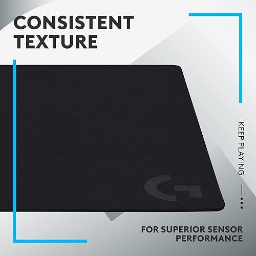 Logitech G G640 Large Cloth Gaming Mouse Pad, Optimized for Gaming Sensors, Moderate Surface Friction, Non-Slip Mouse Mat, Mac and PC Gaming Accessories, 460 x 600 x 3 mm; - Alfombrilla de ratón - negro