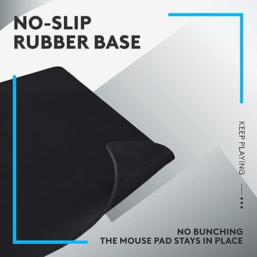Logitech G G640 Large Cloth Gaming Mouse Pad, Optimized for Gaming Sensors, Moderate Surface Friction, Non-Slip Mouse Mat, Mac and PC Gaming Accessories, 460 x 600 x 3 mm; - Alfombrilla de ratón - negro