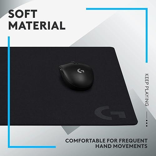 Logitech G G640 Large Cloth Gaming Mouse Pad, Optimized for Gaming Sensors, Moderate Surface Friction, Non-Slip Mouse Mat, Mac and PC Gaming Accessories, 460 x 600 x 3 mm; - Alfombrilla de ratón - negro