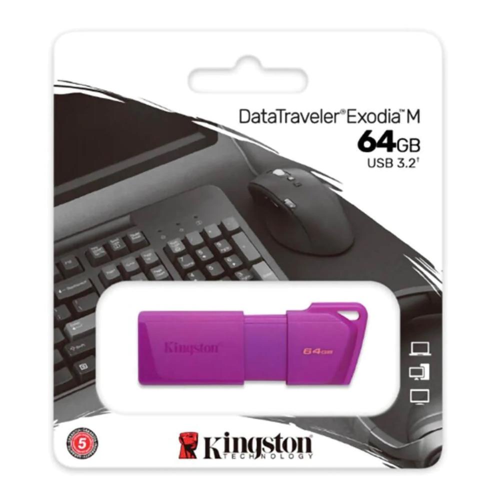 Kingston - USB flash drive - 64 GB - USB 3.2 Gen 1 - NEON Purple