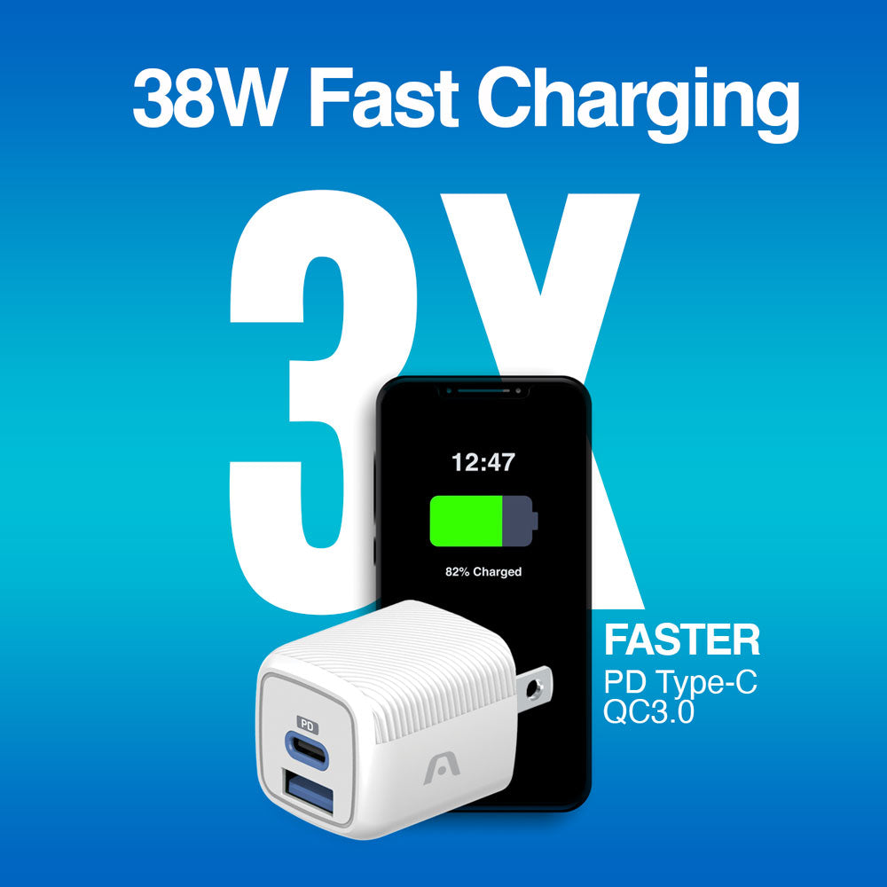 CARGADOR ARGOM VOLTA P38 GAN DE 38W DUAL PORT