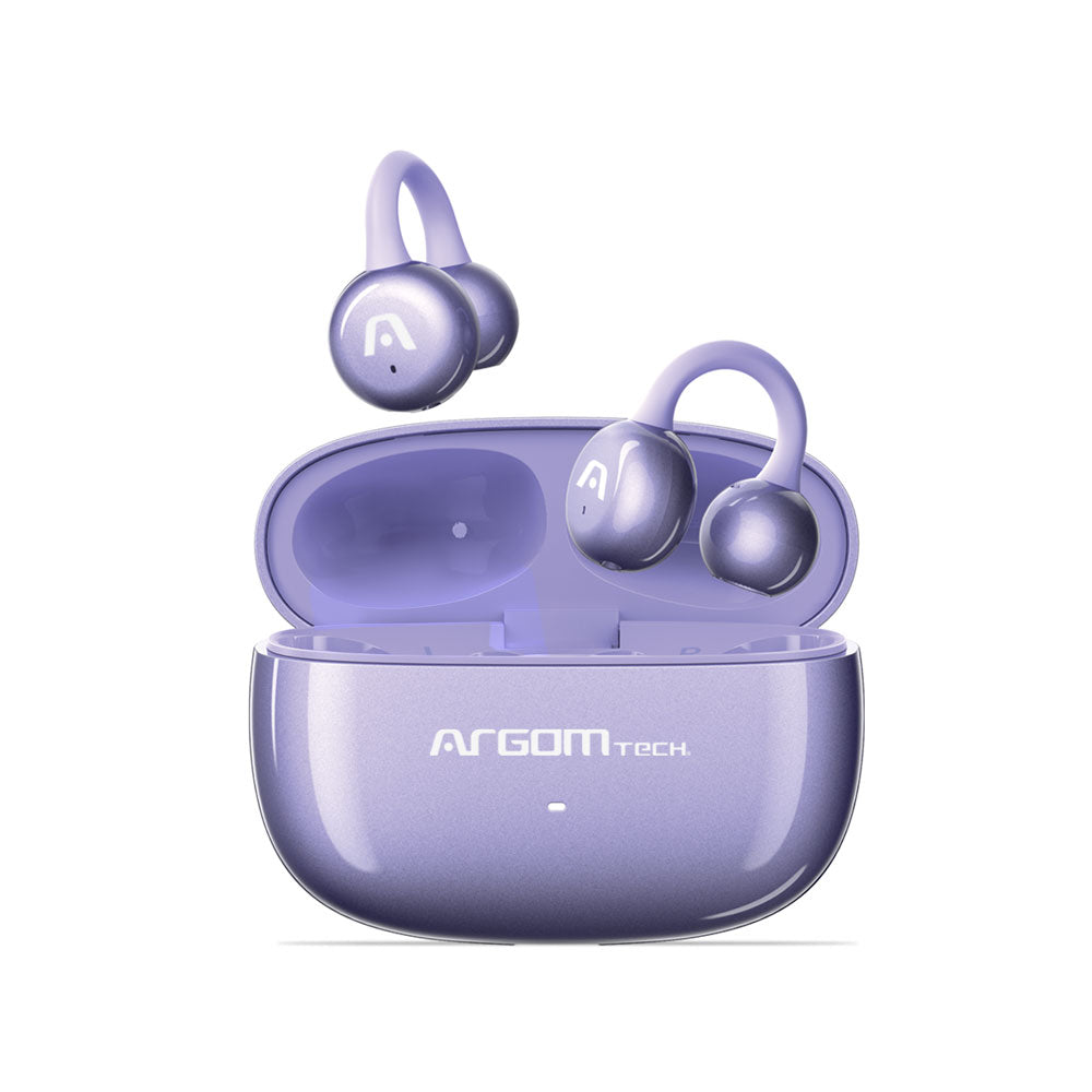 ARGOM SKEIPODS E40 PURPURA - AUDIFONOS BT, ENC CON IA, OPEN EAR, 19+6H
