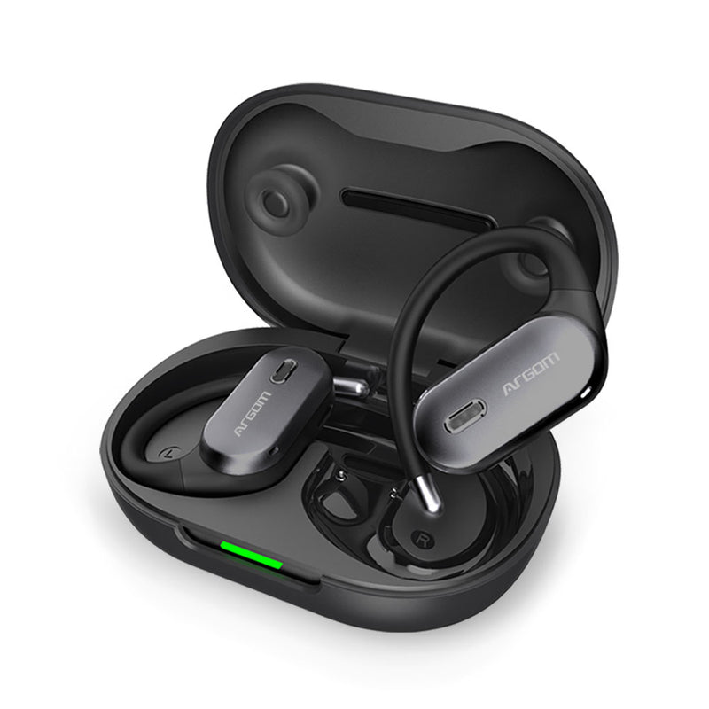 ARGOM SKEIPODS E90 - AUDIFONOS CON IA ENC, DISEÑO OPEN-EAR COLOR NEGRO