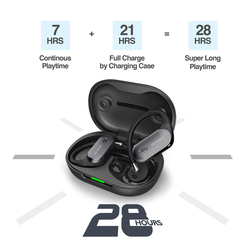 ARGOM SKEIPODS E90 - AUDIFONOS CON IA ENC, DISEÑO OPEN-EAR COLOR NEGRO