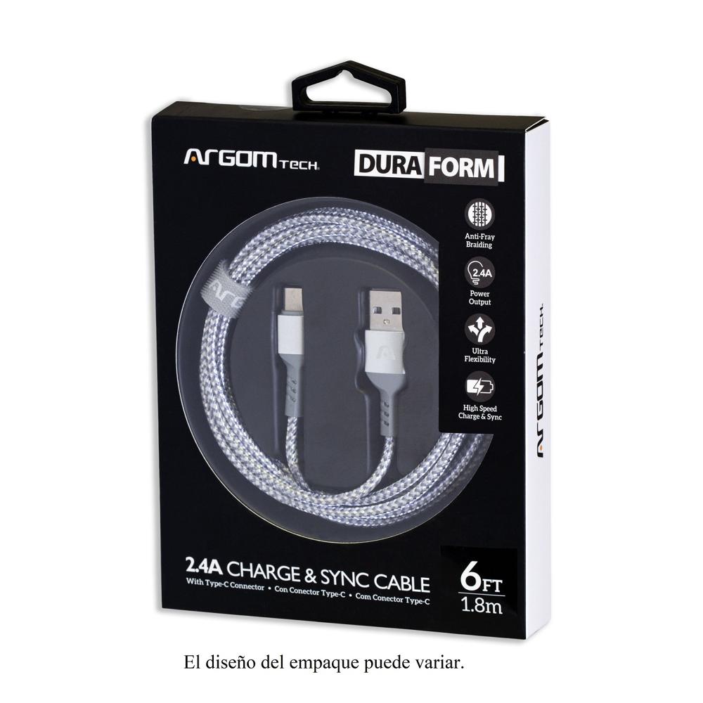CABLE TYPE-C TO USB 2.0 NYLON 1.8M WHITE
